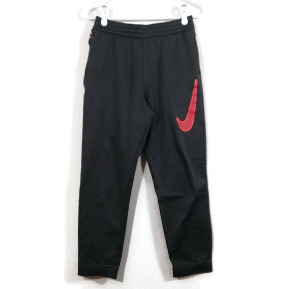 Nike Dri-Fit Youth Boys Big Swoosh Logo Fleece Jogger Sweatpants Dark Gray Sz XL